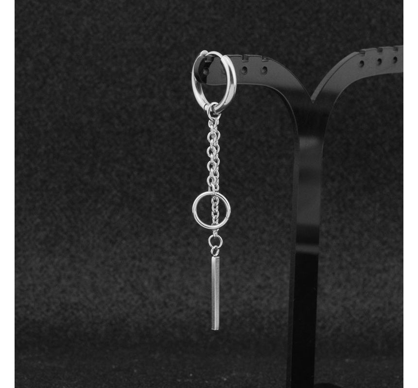 Bar Hoop Drop Earring / Ear Stud / Clip-On Earring
