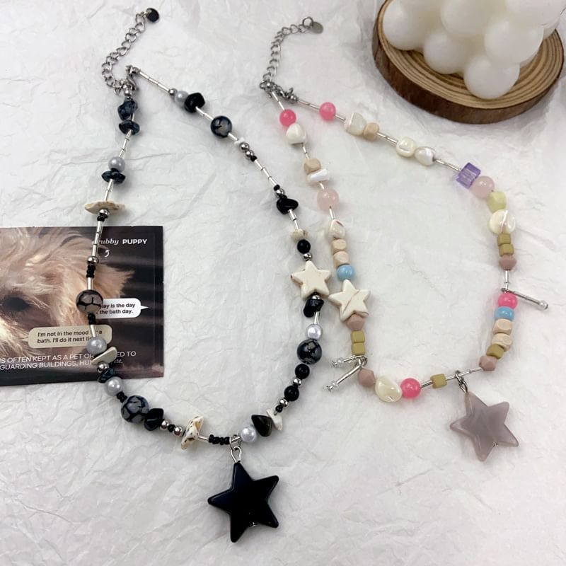 Necklace Star Beaded Pendant