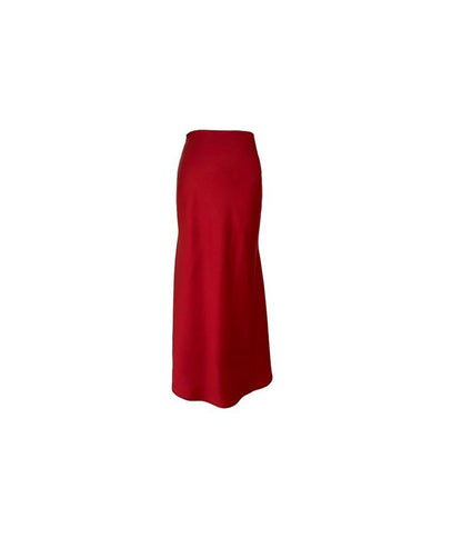 Mid Waist Plain Midi Mermaid Skirt