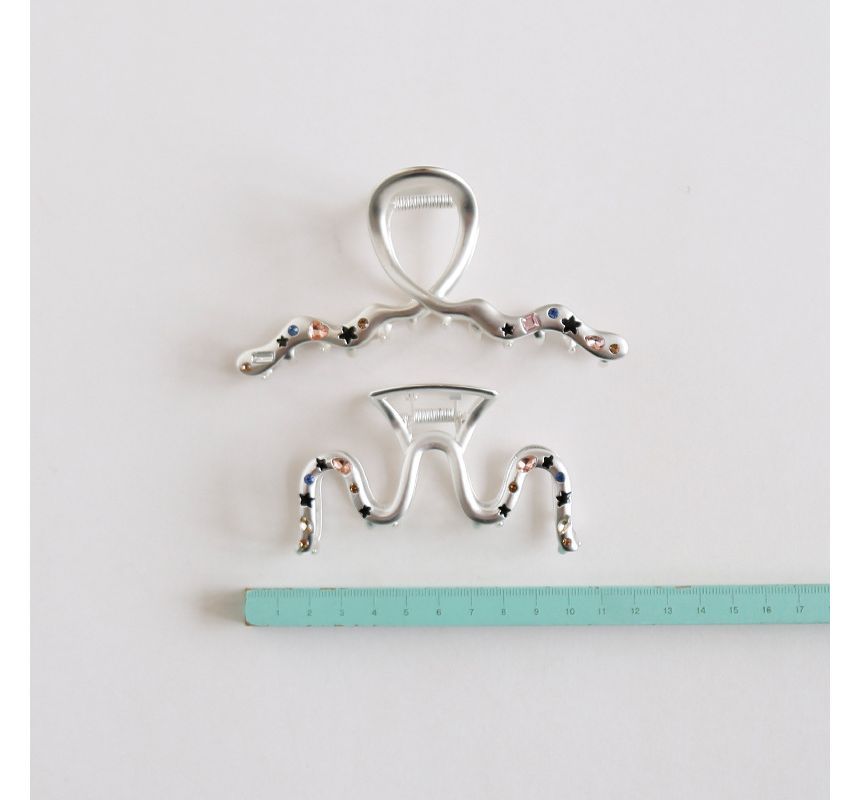 Star Rhinestone Wavy Alloy Hair Clamp (various designs)