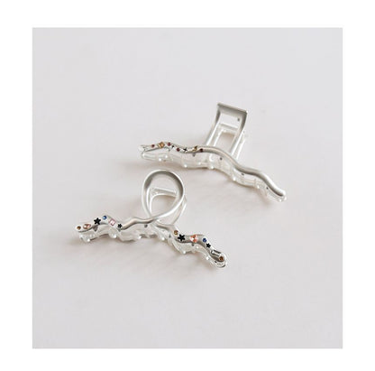 Star Rhinestone Wavy Alloy Hair Clamp (various designs)