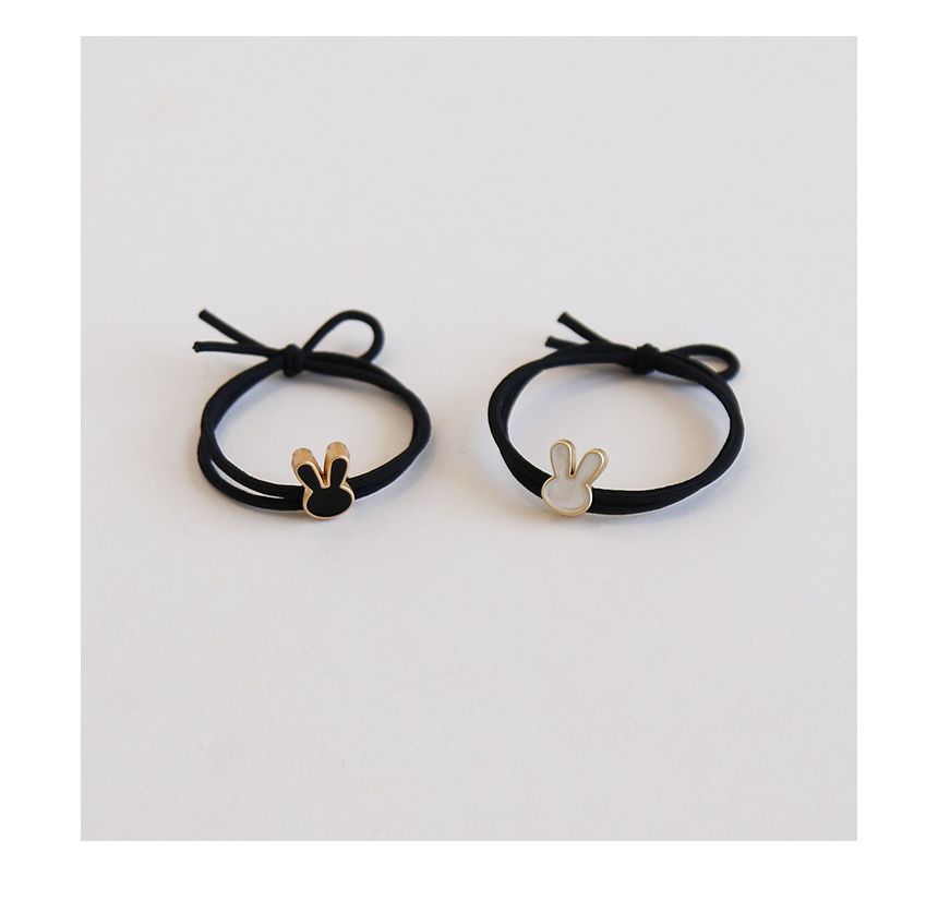 Set of 2: Rabbit / Heart Alloy Hair Tie