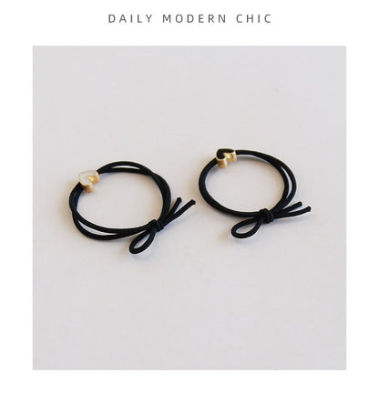 Set of 2: Rabbit / Heart Alloy Hair Tie