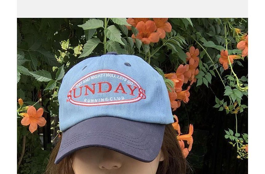 Lettering Embroidered Color Panel Baseball Cap