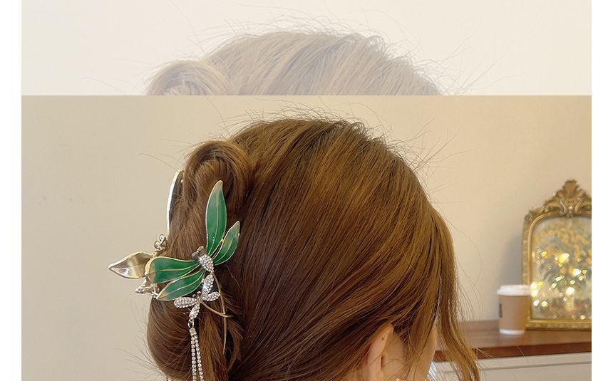 Rhinestone Butterfly Fringed Hair Claw