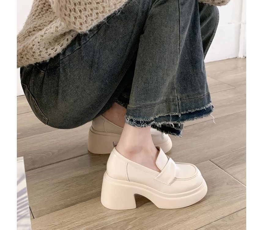 Chunky Heel Platform Loafers