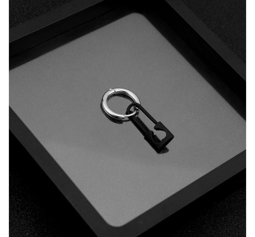 Unisex Lock Asymmetrical Stainless-Steel Dangle Earring