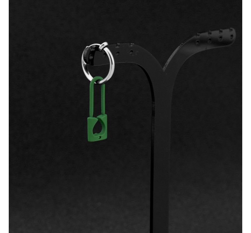 Unisex Lock Asymmetrical Stainless-Steel Dangle Earring