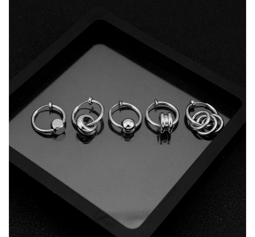 Polished Stainless Steel Hoop Earring (various designs)