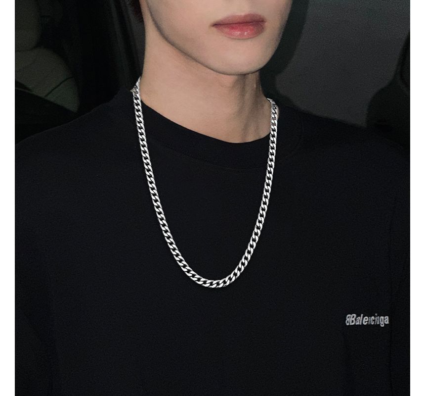 Unisex Silver-Tone Chain Necklace