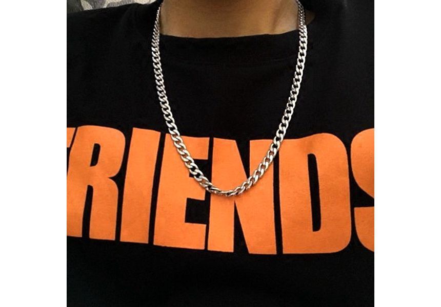 Unisex Silver-Tone Chain Necklace