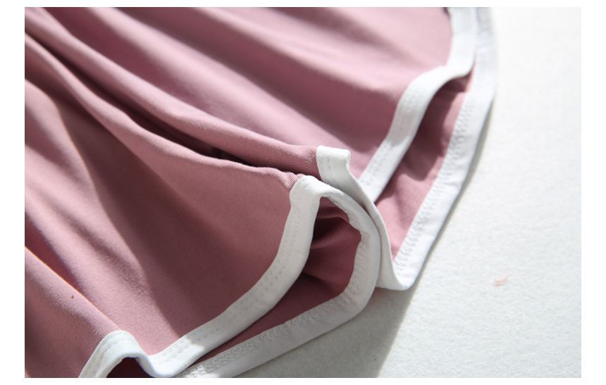 Waist Sweat Contrast Elastic Shorts Trim