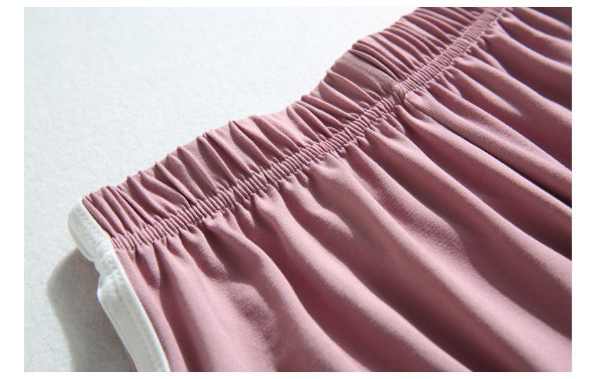 Waist Sweat Contrast Elastic Shorts Trim