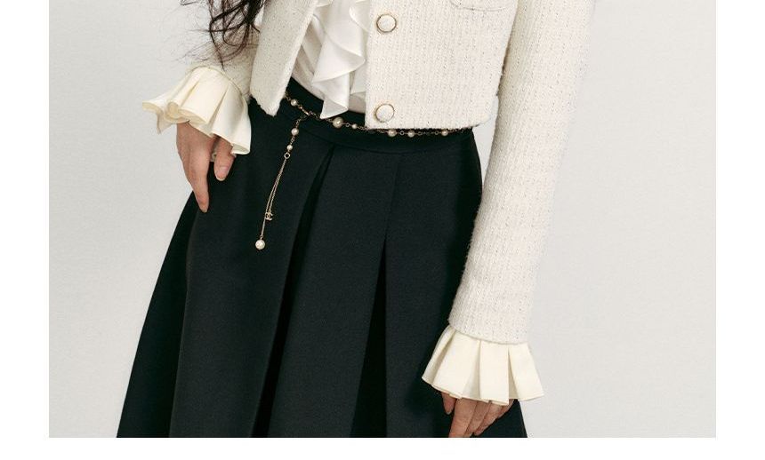 Plain Tweed Button Jacket