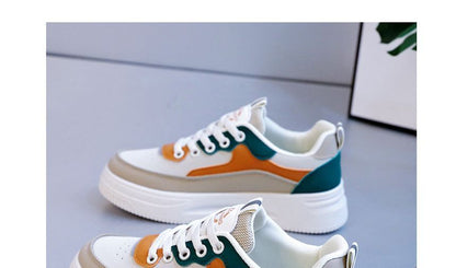 Color Block Lace-Up Platform Sneakers