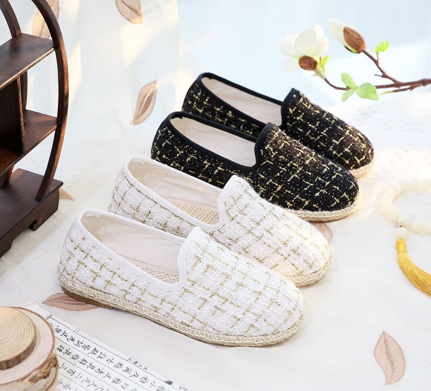 Espadrille Slip-Ons Plaid