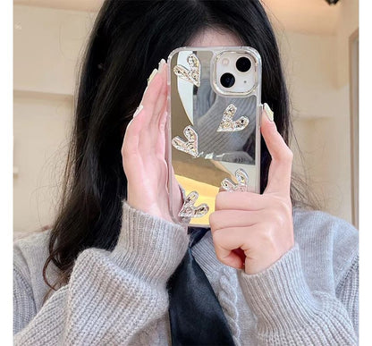 Heart Mirrored Phone Case - iPhone 7 / 8 / SE / 7 Plus / 8 Plus / X / XS / XR / XS Max / 11 / 11 Pro / 11 Pro Max / 12 / 12 Pro / 12 Pro Max / 13 / 13 Pro / 14 / 14 Plus / 14 Pro / 14 Pro Max / 13 Pro Max