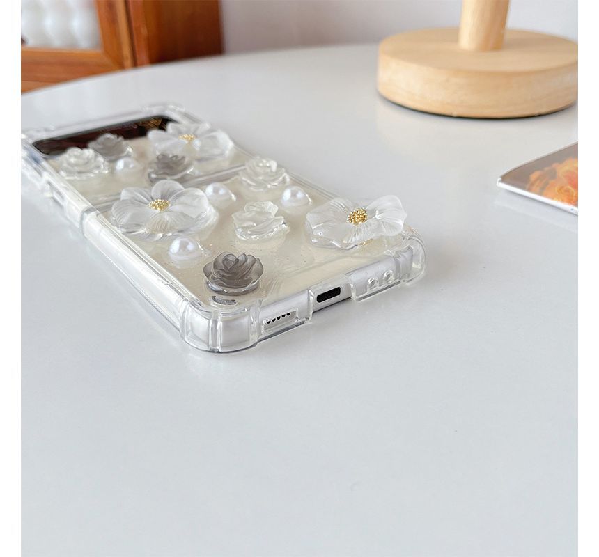 Floral Case Faux Pearl Phone