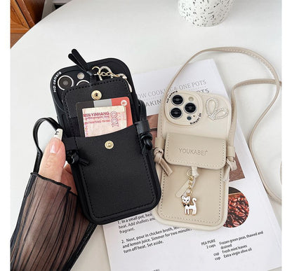 Cat Pendant Card Holder Phone Case - iPhone 7 / 8 / SE / 7 Plus / 8 Plus / X / XS / XR / XS Max / 11 / 11 Pro / 11 Pro Max / 12 / 12 Pro / 12 mini / 12 Pro Max / 13 / 13 Pro / 13 mini / 13 Pro Max / 14 / 14 Plus / 14 Pro / 14 Pro Max