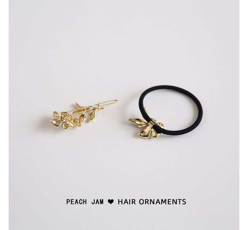 Floral Alloy Hair Tie / Hair Clip (various designs)