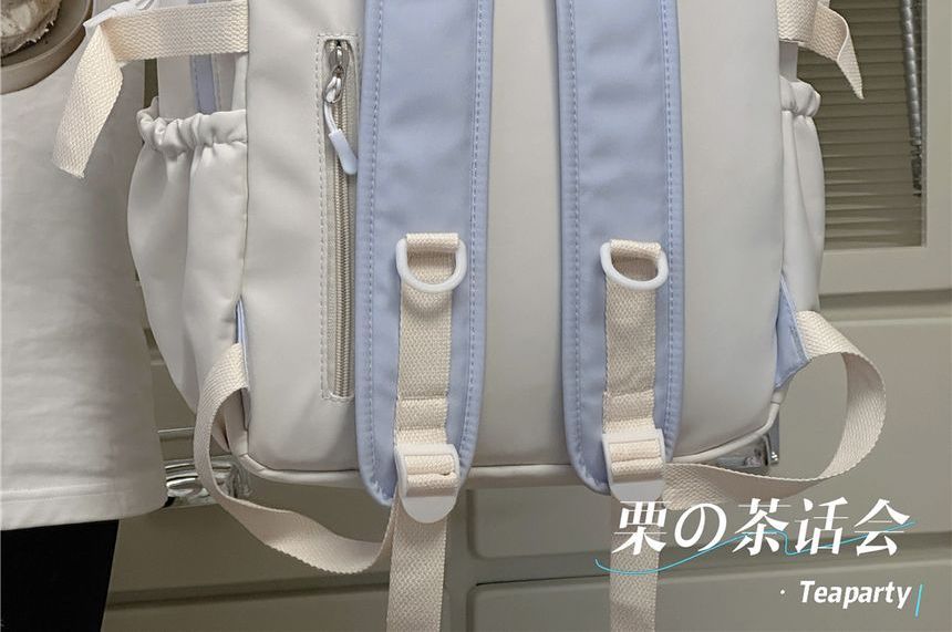 Two-Tone Top Handle Backpack / Charm / Set