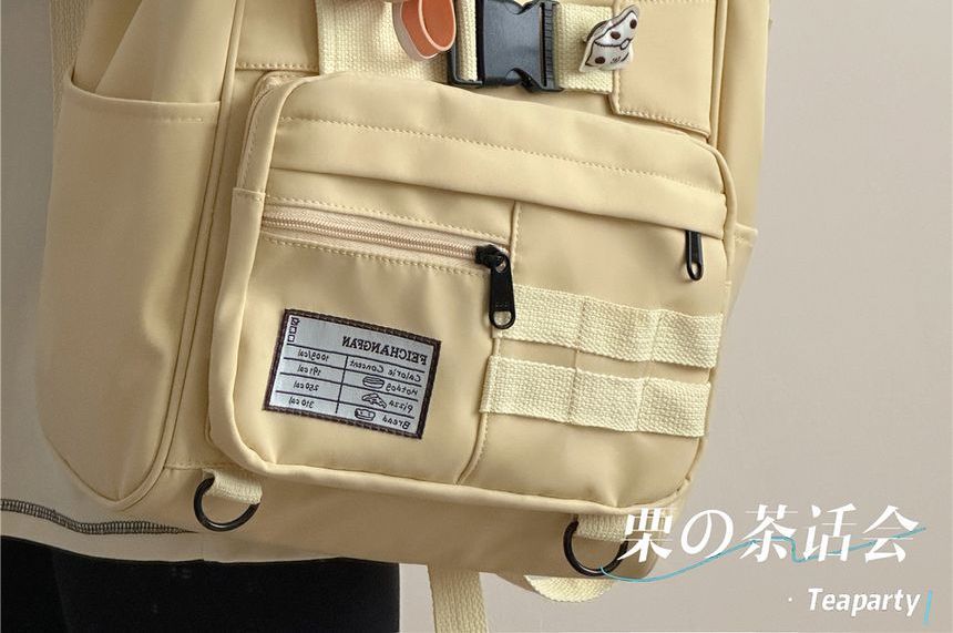 Bread Embroidered Top Handle Backpack / Charm / Set