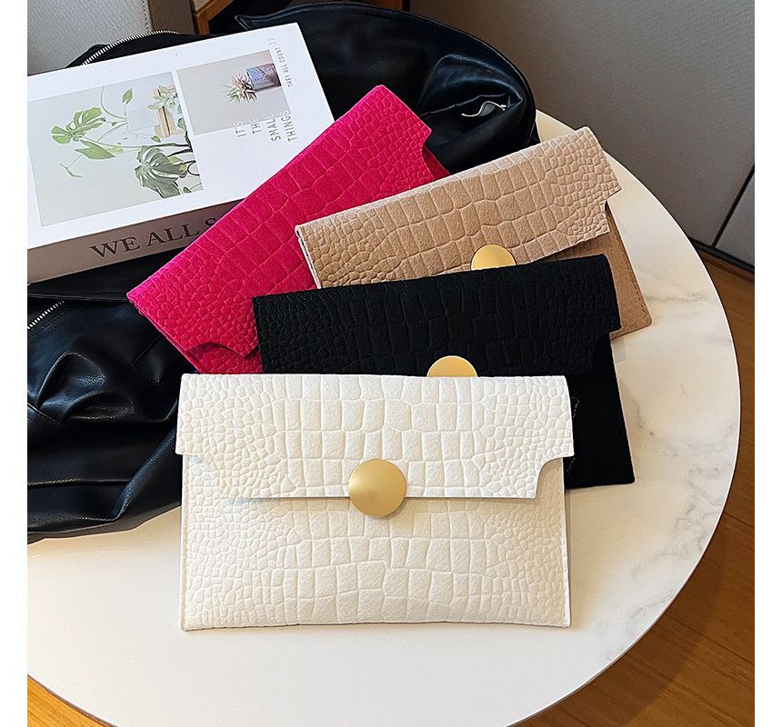 Crocodile Grain Envelope Clutch