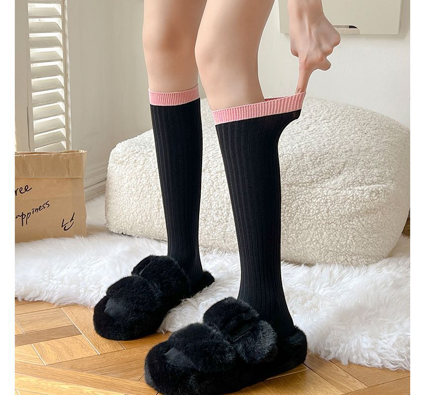 Two Tone Ribbed Socks