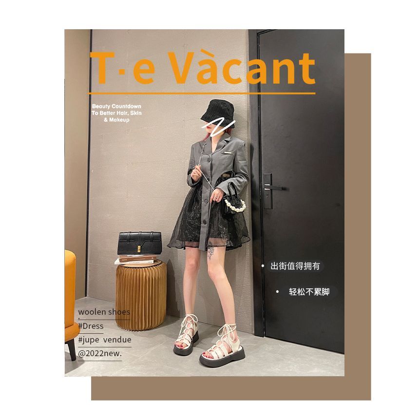 Platform Sandals Lace-Up Gladiator