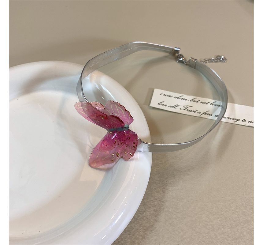 Butterfly Choker Leather Faux