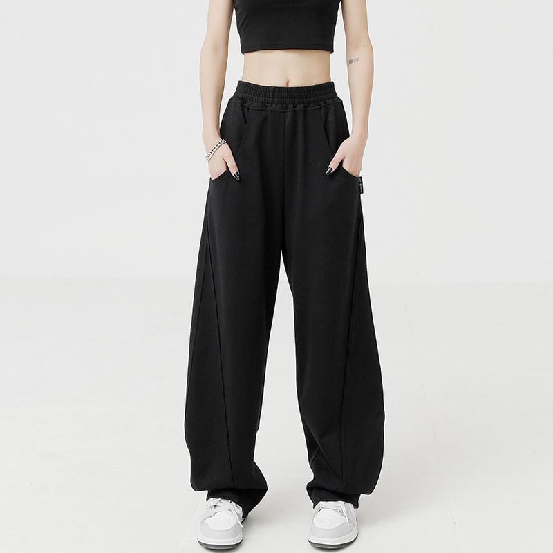 Low Rise Loose-Fit Wide-Leg Sweatpants