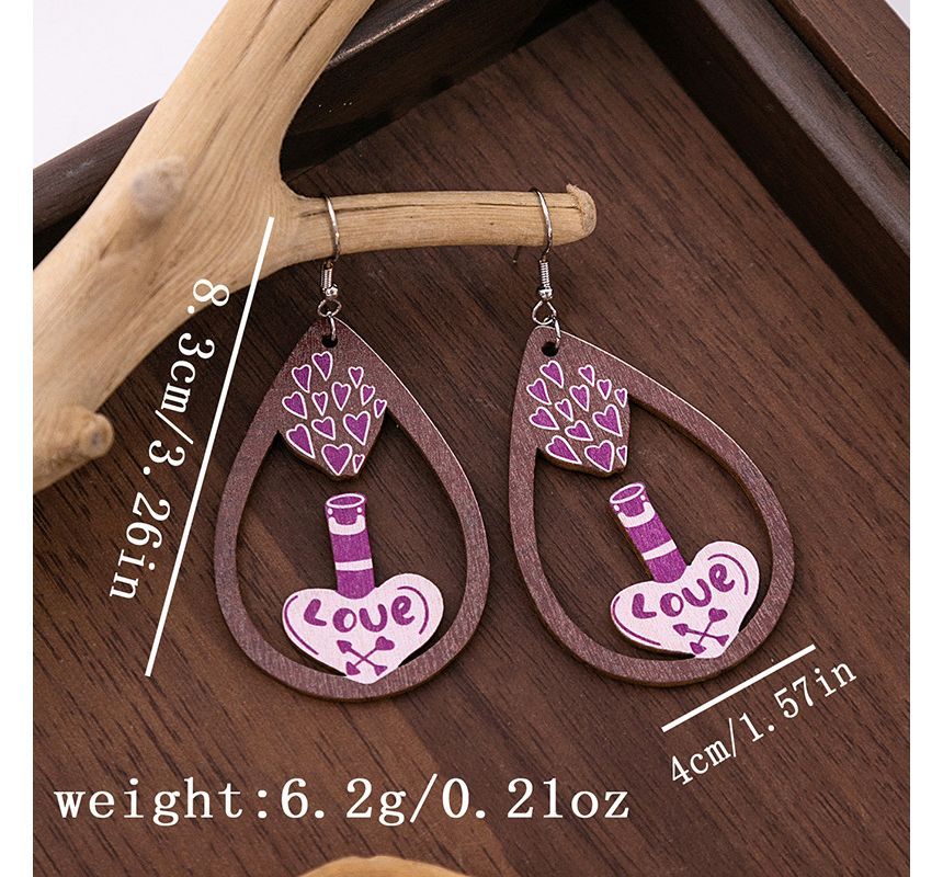 Wooden Drop Earring