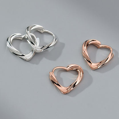 Heart Sterling Silver Hoop Earring