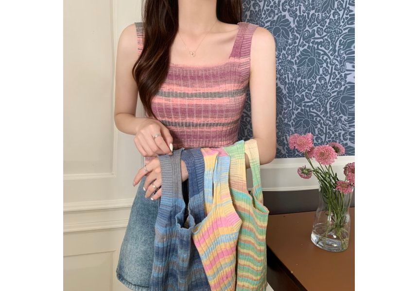 Knit Striped Sleeveless Top