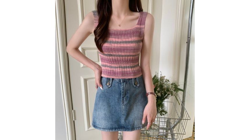 Knit Striped Sleeveless Top