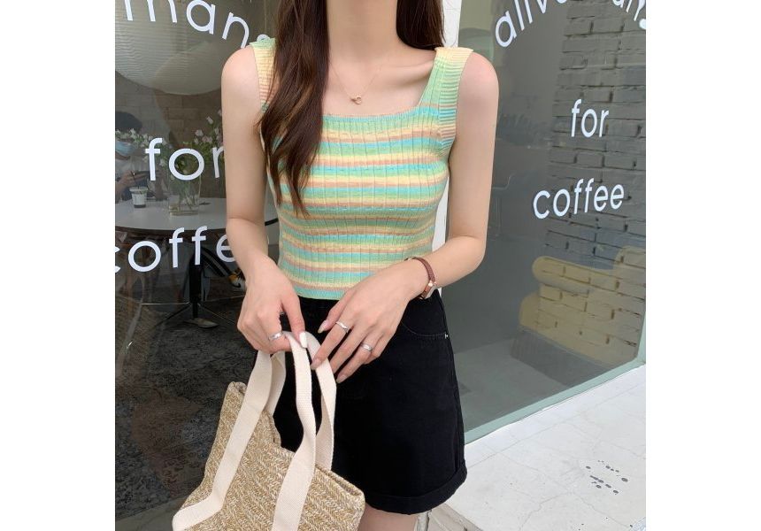 Knit Striped Sleeveless Top