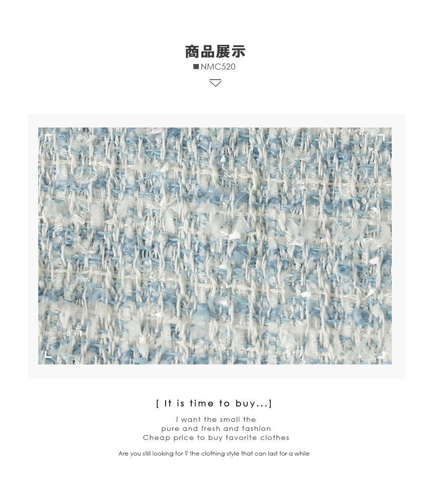 Double-Breasted Lapel Tweed Jacket