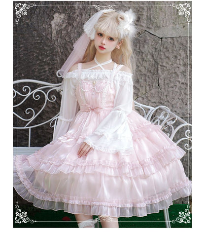 Spaghetti Strap Bow Two Tone Lolita A-Line Dress