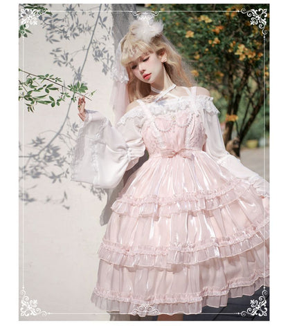 Spaghetti Strap Bow Two Tone Lolita A-Line Dress