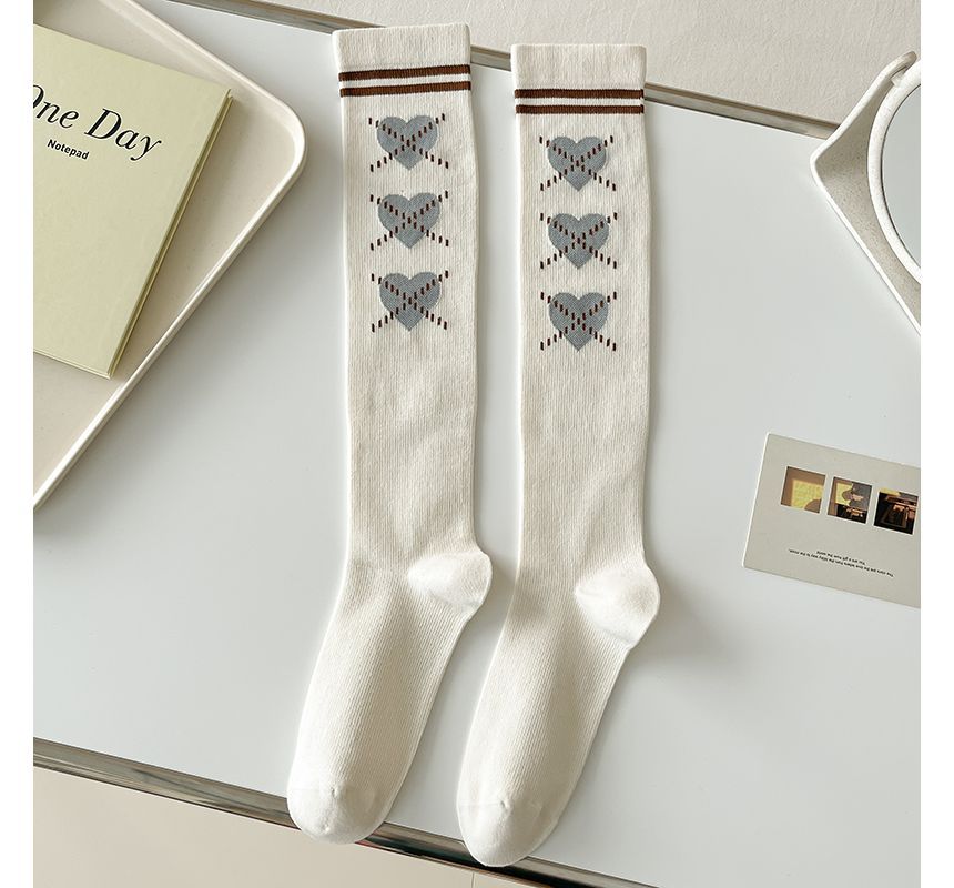 Heart Print Tall Socks