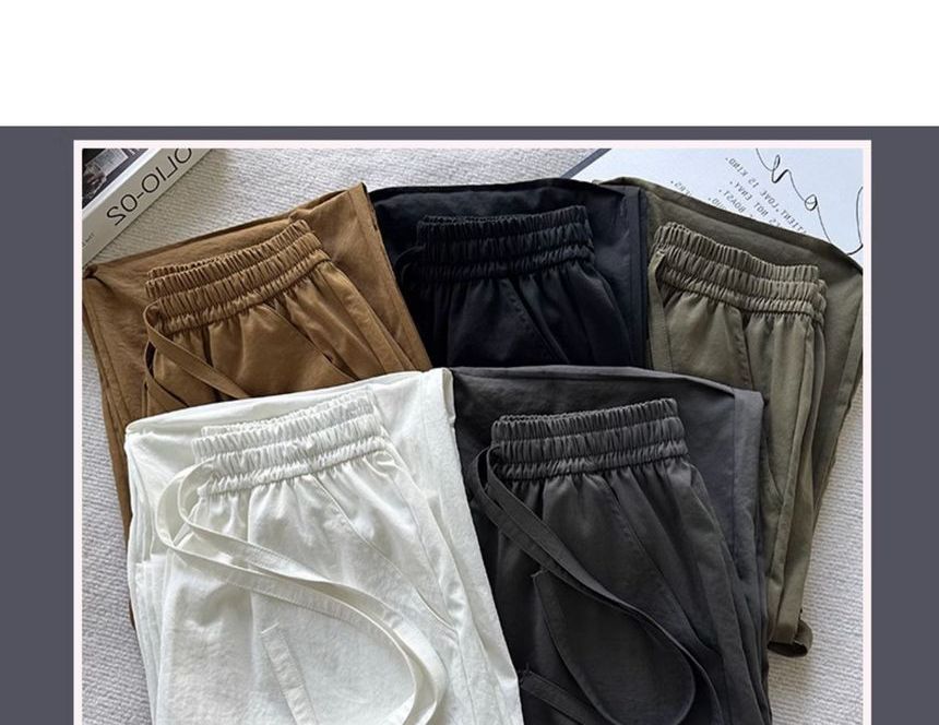 High Rise Drawstring Plain Wide Leg Parachute Cargo Sweatpants