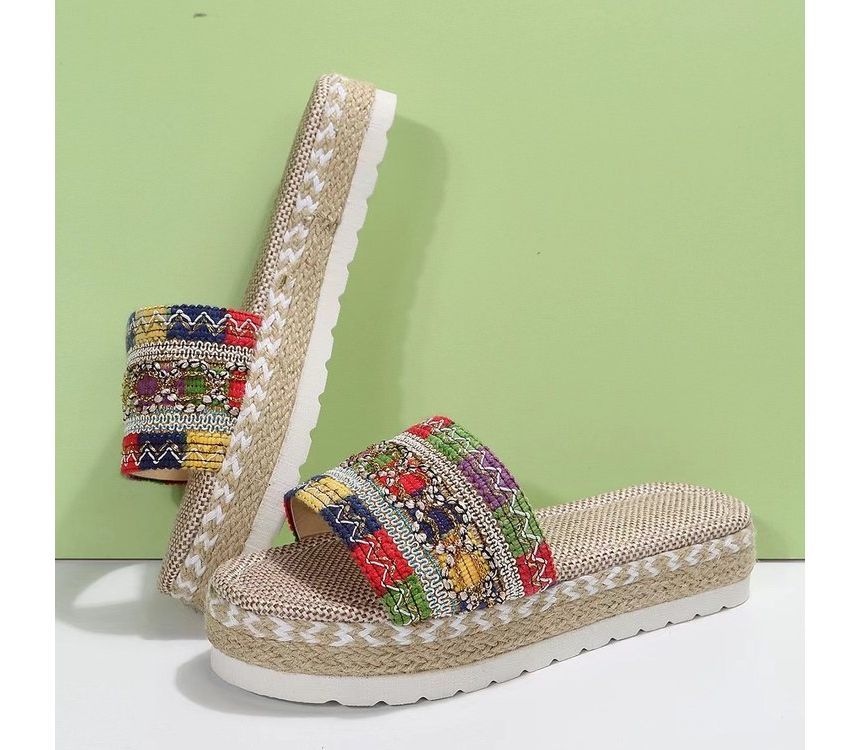 Sandals Patterned Slide Platform
