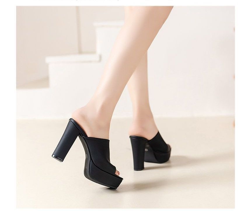 Platform Heel Chunky Sandals Slide