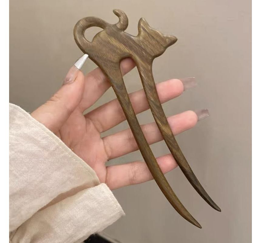 Designs) (Various Hair Stick Wooden Cat