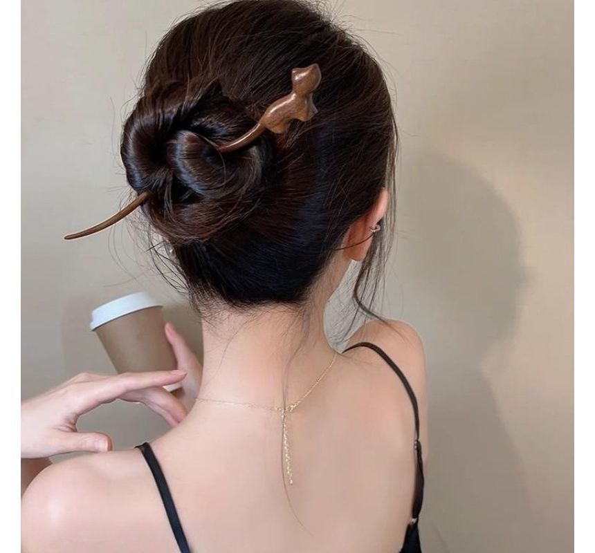 Designs) (Various Hair Stick Wooden Cat