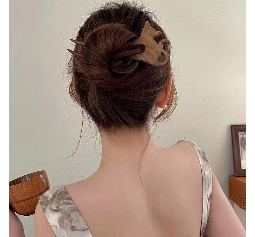 Designs) (Various Hair Stick Wooden Cat