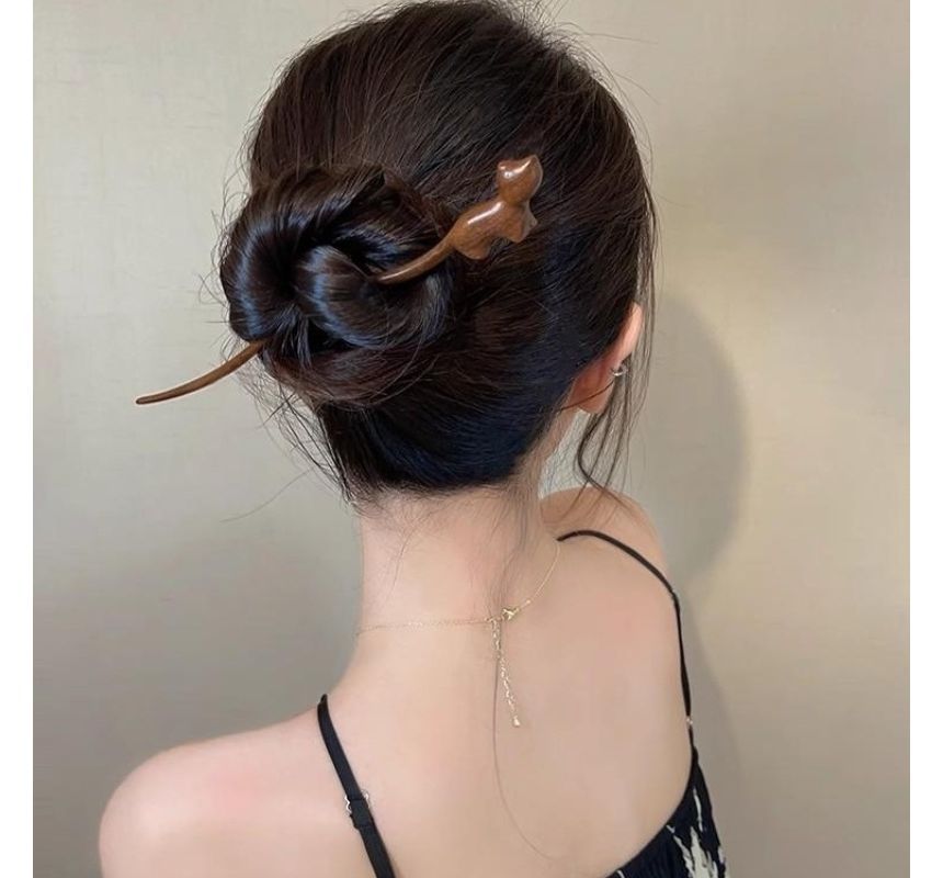 Designs) (Various Hair Stick Wooden Cat