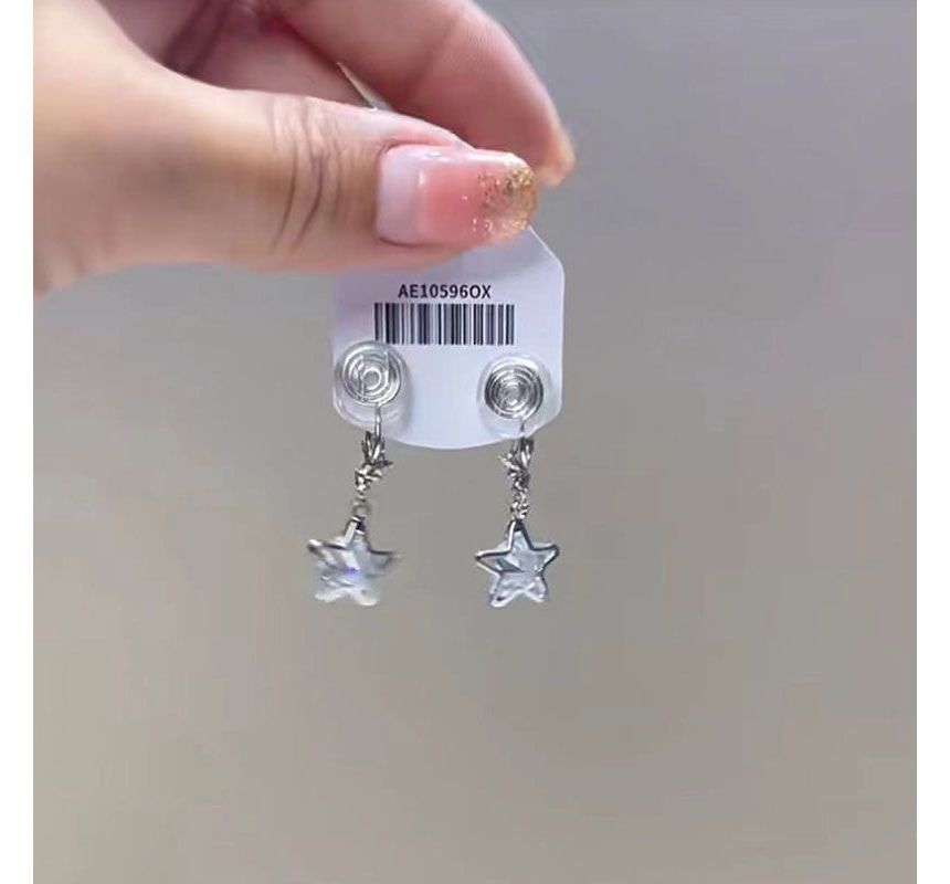 Dangle Rhinestone Earring Star Alloy
