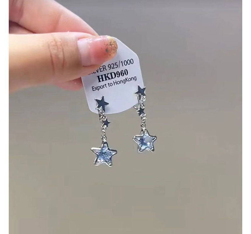 Dangle Rhinestone Earring Star Alloy