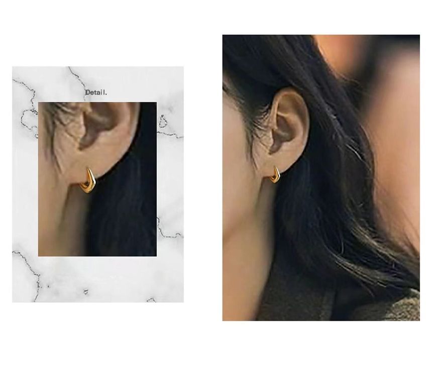 Geometric Alloy Huggie Earring